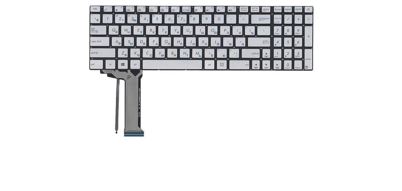 Клавіатура для ноутбука Asus R555 R555JQ з підсвічуванням клавіш матова (0KNB0-662BRU00)