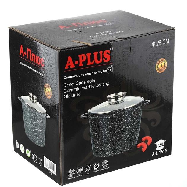Каструля кругла з мармуровим покриттям 10,9 літра - фото 4
