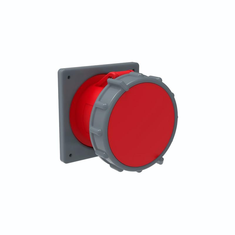 Силовая розетка UEC ЗСИ-434 3P+PE 63А 400 В встроенная IP67 Красный (PSN72-063-4-2-67)