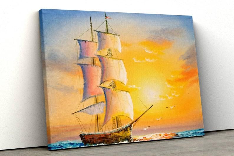 Картина на холсте KIL Art Парусный корабль 122x81 см (121)