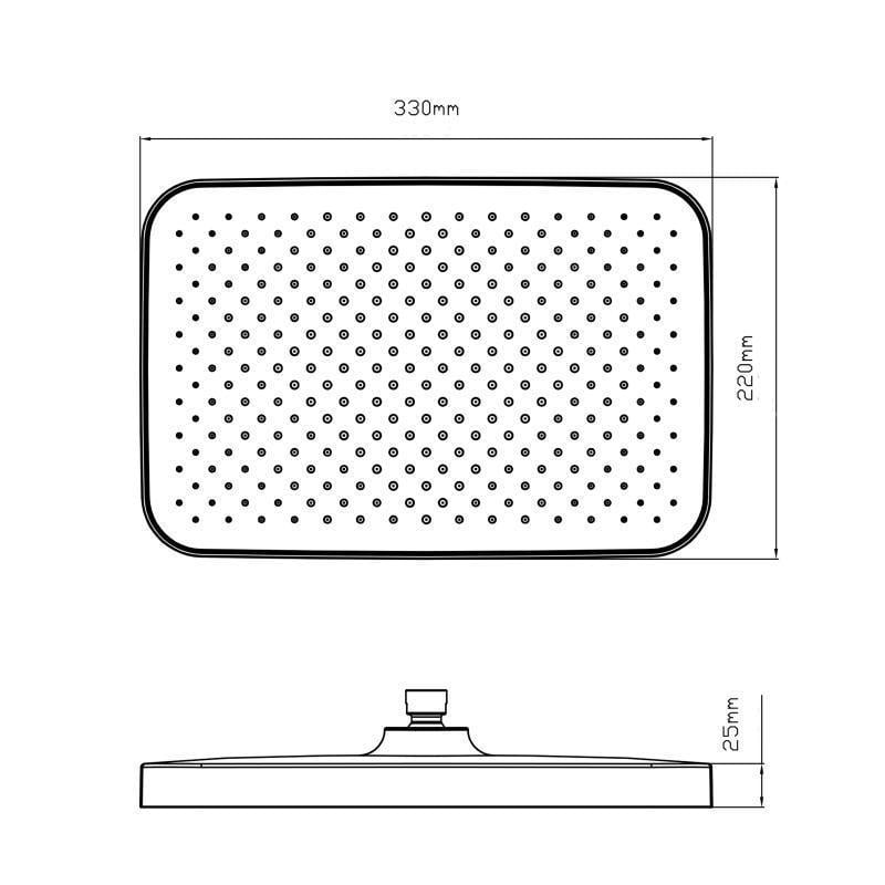 Лійка для душу верхнього Qtap Hlavova QTHLA107BLM45945 прямокутна 330x220 мм Black Matt (SD00052069) - фото 4