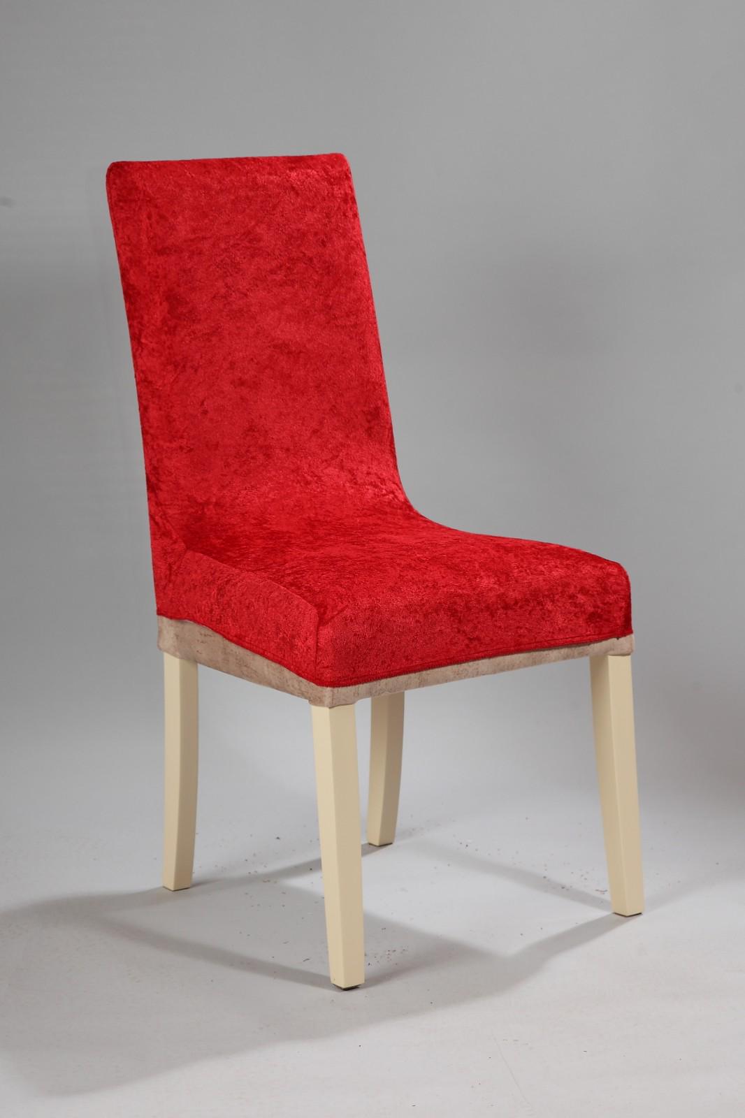 Чехол натяжной на стул GOSPO велюровый Красный (2190142615) - фото 1