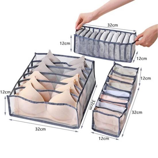 Набор органайзеров для белья и носков 3в1 36x17 Grey (127361) - фото 2 Набор органайзеров для белья и носков 3в1 36x17 Grey (127361) - фото 2