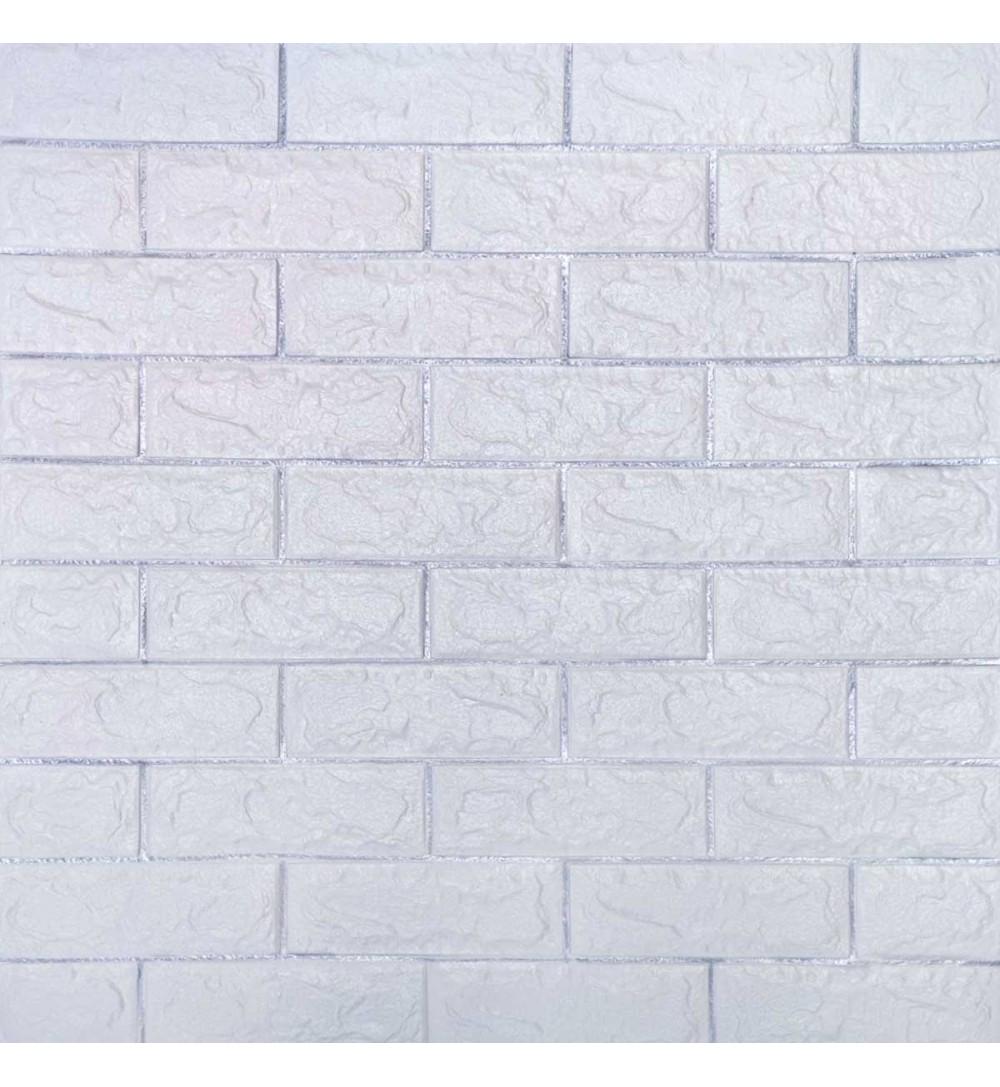 3D-панель декоративная самоклеющаяся Кирпич 700x770x7 мм Белый матовый/Серебряный 3D-панель декоративная самоклеющаяся Кирпич 700x770x7 мм Белый матовый/Серебряный