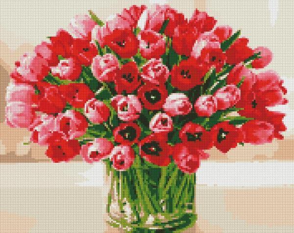 Алмазная мозаика Идейка Пылкие тюльпаны 40х50 см (AMO7071-mt)