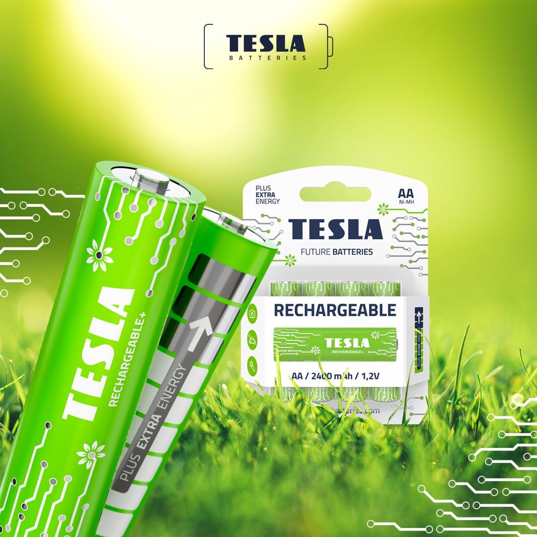 Акумулятор TESLA AA GREEN+ RECHARGEABLE 2450 mAh HR6 BLISTER FOIL 4 шт. (1789804845) - фото 2