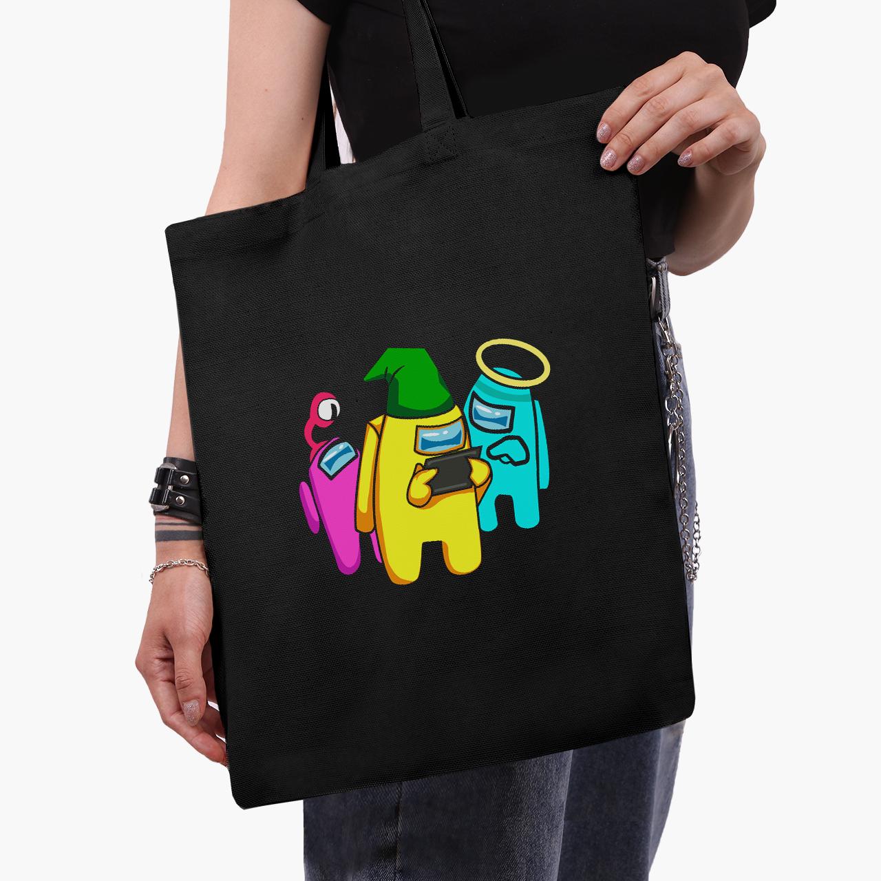 Эко сумка шоппер Among Us 41х35 см Черный (9227-2418-BK)