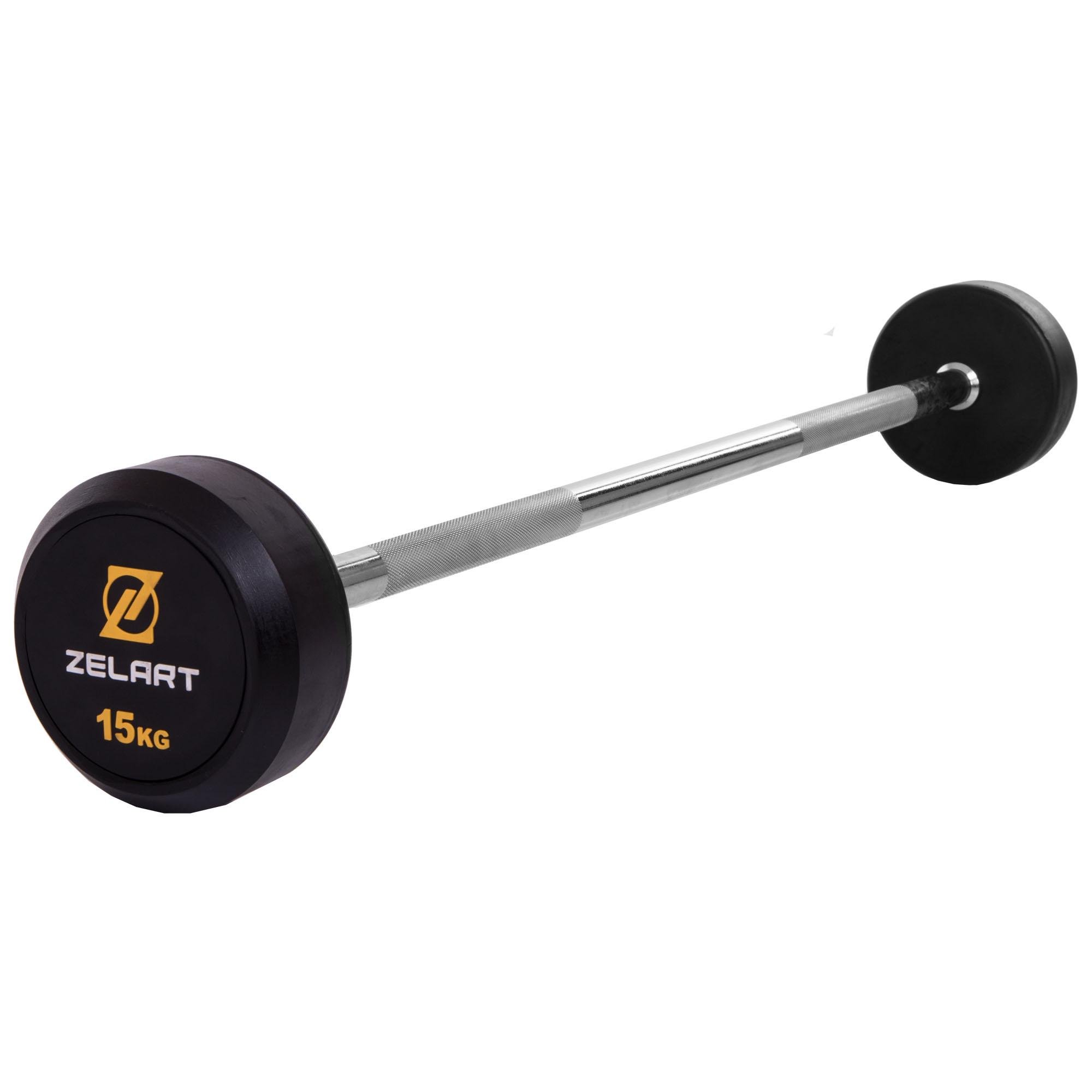 Штанга фиксированная обрезиненная Zelart Rubber Coated Barbell TA-2685-15 95 см 15 кг (DR002521)