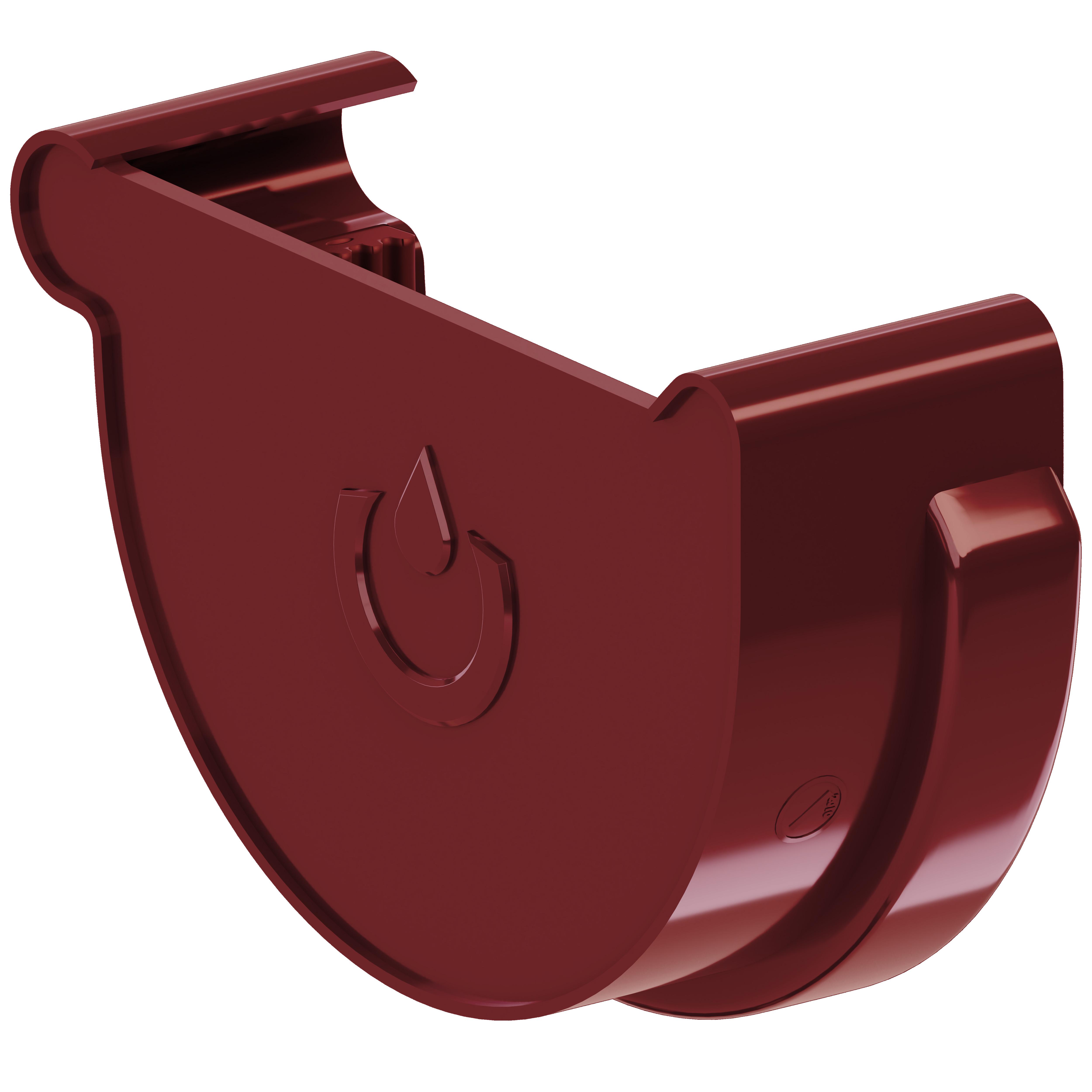 Заглушка желоба левая KROP 100 мм Красный (2022)