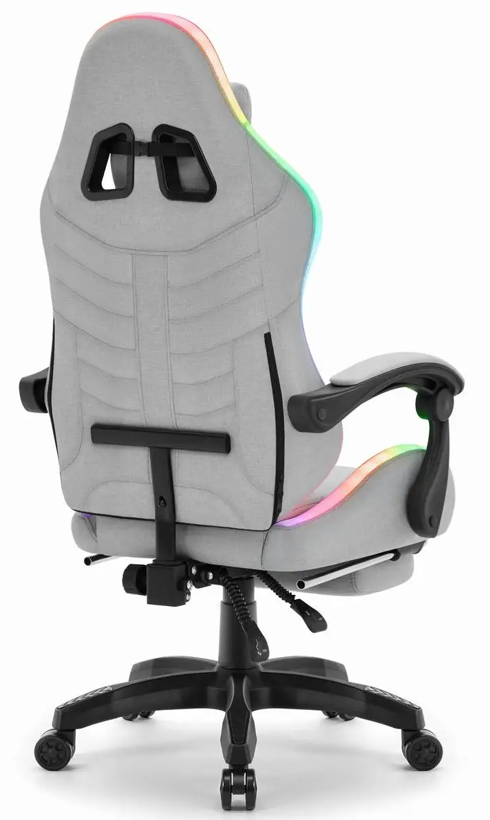 Крісло геймерське з підставкою для ніг Cabro C501 RGB Grey тканина до 150 кг (AN-С501GRGB) - фото 6