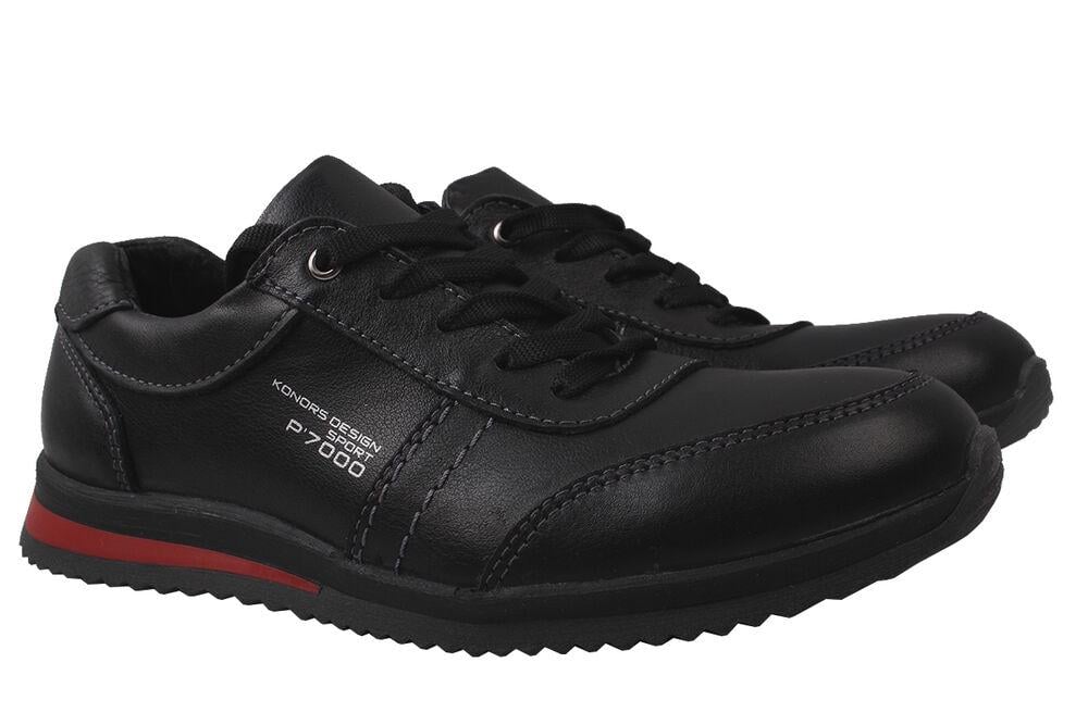 Кроссовки мужские Konors из кожи р. 36 Черный (411-9DTC)