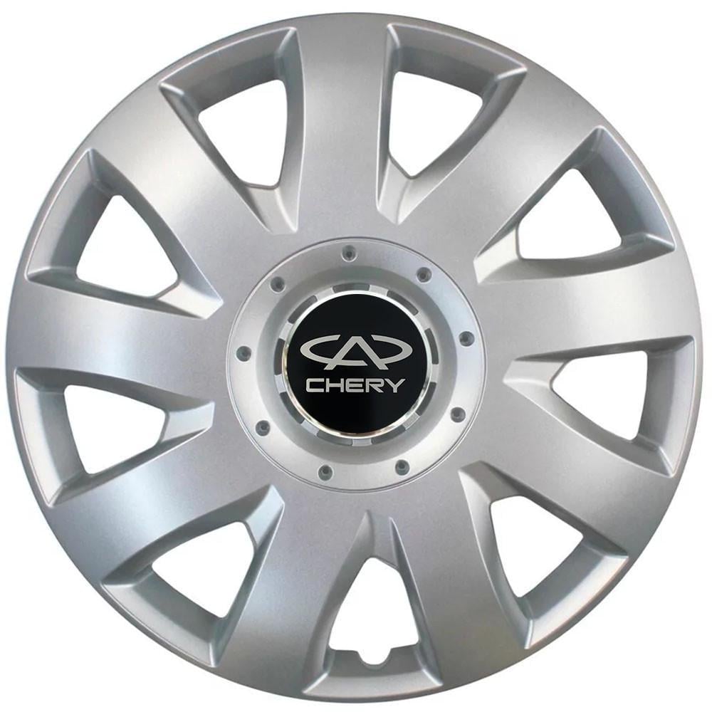 Колпаки SJS с логотипом Chery 426 R16 4 шт. Серебряный (31006216)