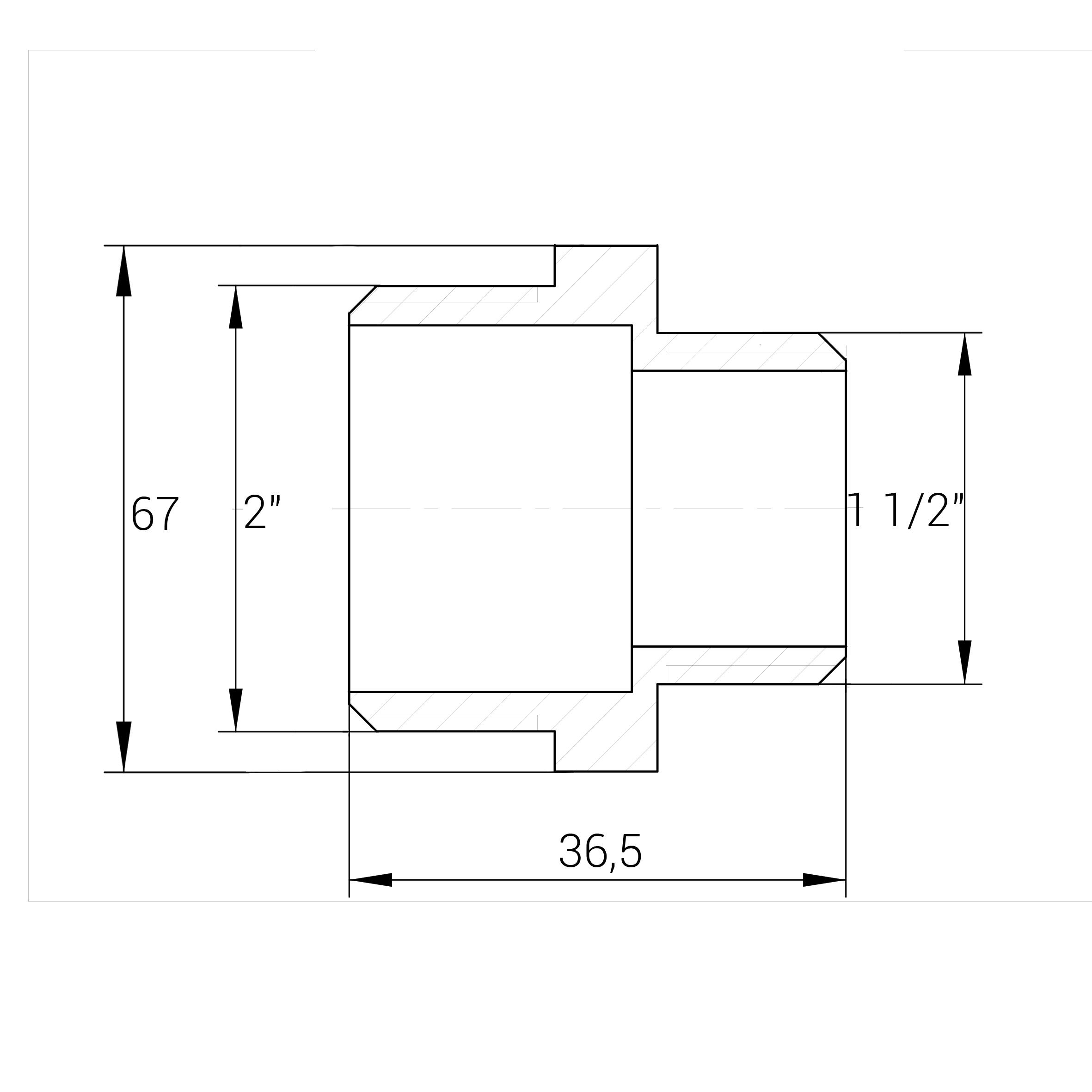 Ниппель VA 000025100 никель наружная-наружная 2"x1 1/2" (156989) - фото 4