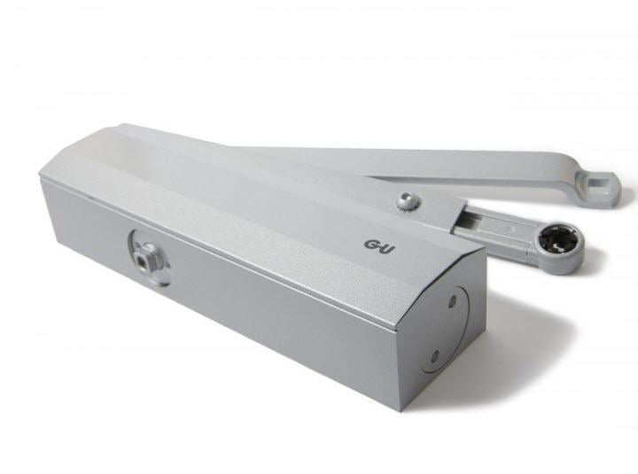 Доводчик дверной GU OTS 210 тяга с фиксацией EN 2-4 1100 мм 80 кг Серебро