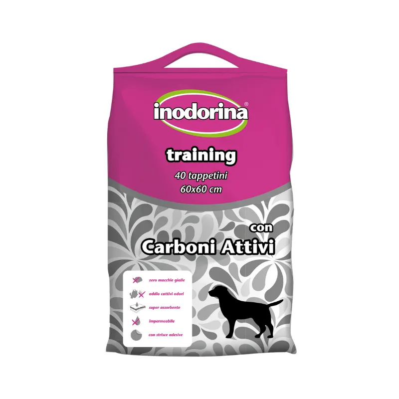 Пеленки одноразовые гигиенические Inodorina Training Carboni с активированным углем 60х60 см 40 шт. (250.0070.001)