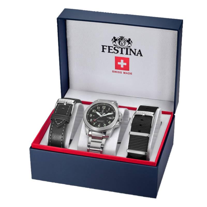 Наручний годинник чоловічий Festina Field Watches Swiss Made F20081/4 з 2 ремінцями