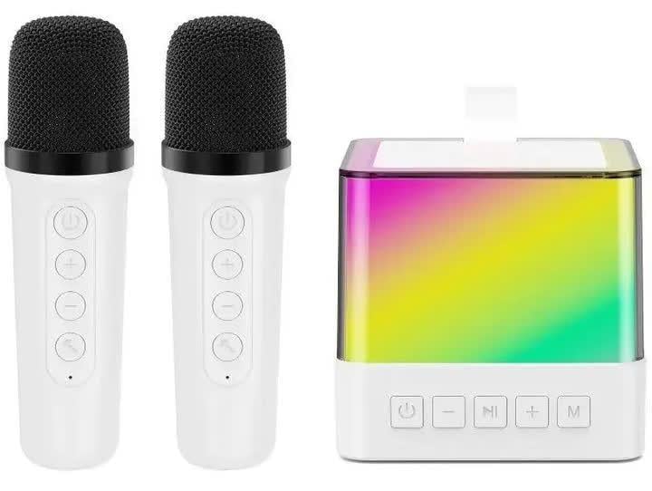 Портативная Bluetooth-колонка K18W с двойным микрофоном и RGB-подсветкой Белый (28711073)