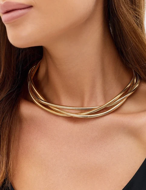 Кольє чокер потрійне багатошарове Fashion Jewerly масивне - фото 2