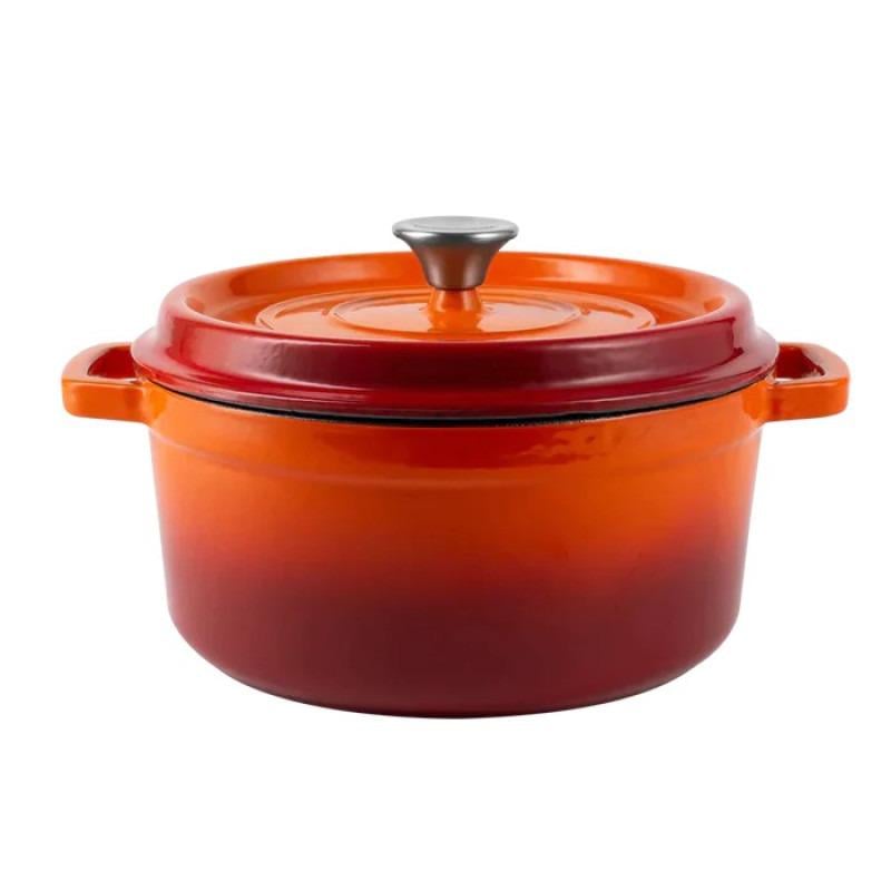 Каструля чавунна Vintage Cuisine Retro емальована 26 см Помаранчевий
