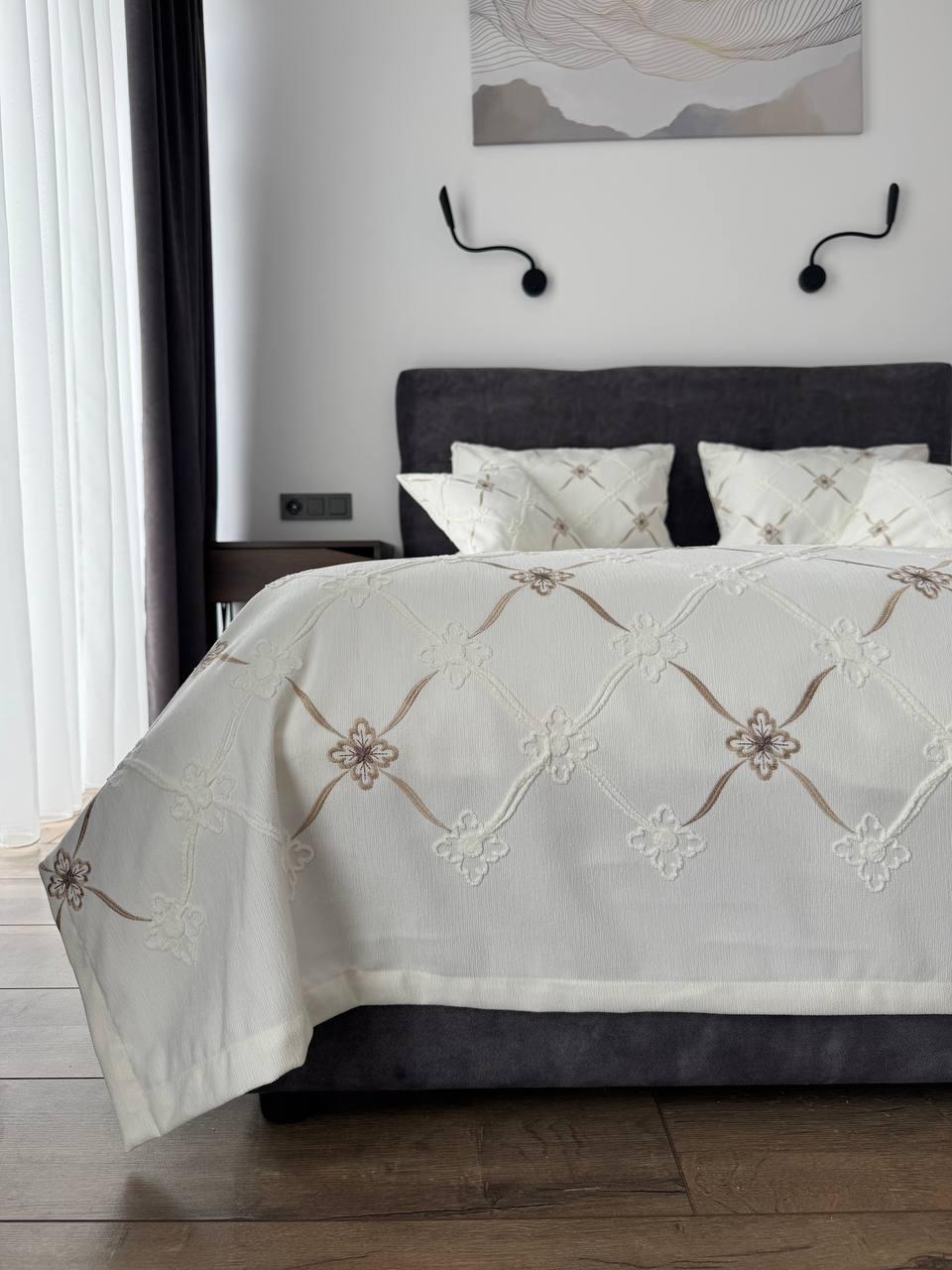 Покрывало Барокко №1 хлопок 200х250 см Молочный (55677-1-200x250cm)