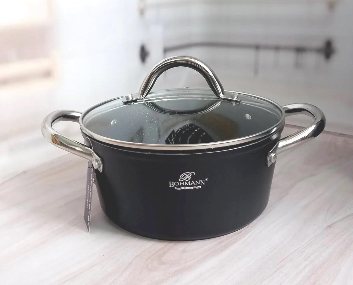 Кастрюля с мраморным покрытием Bohmann 24 см 4,3 л (BH-1417-24MRB)