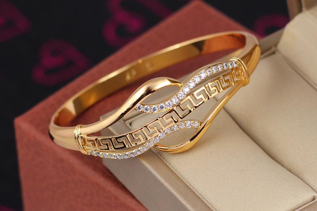 Браслет бэнгл Xuping Jewelry Илиада 57 мм 7 мм Золотистый