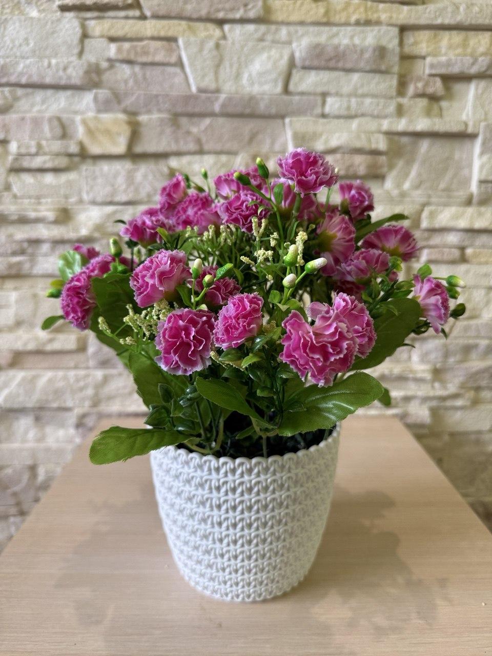 Букет гвоздики малой в кашпо ПЛАСТМАКС Сиреневый (R0405) - фото 3 Букет гвоздики малой в кашпо ПЛАСТМАКС Сиреневый (R0405) - фото 3