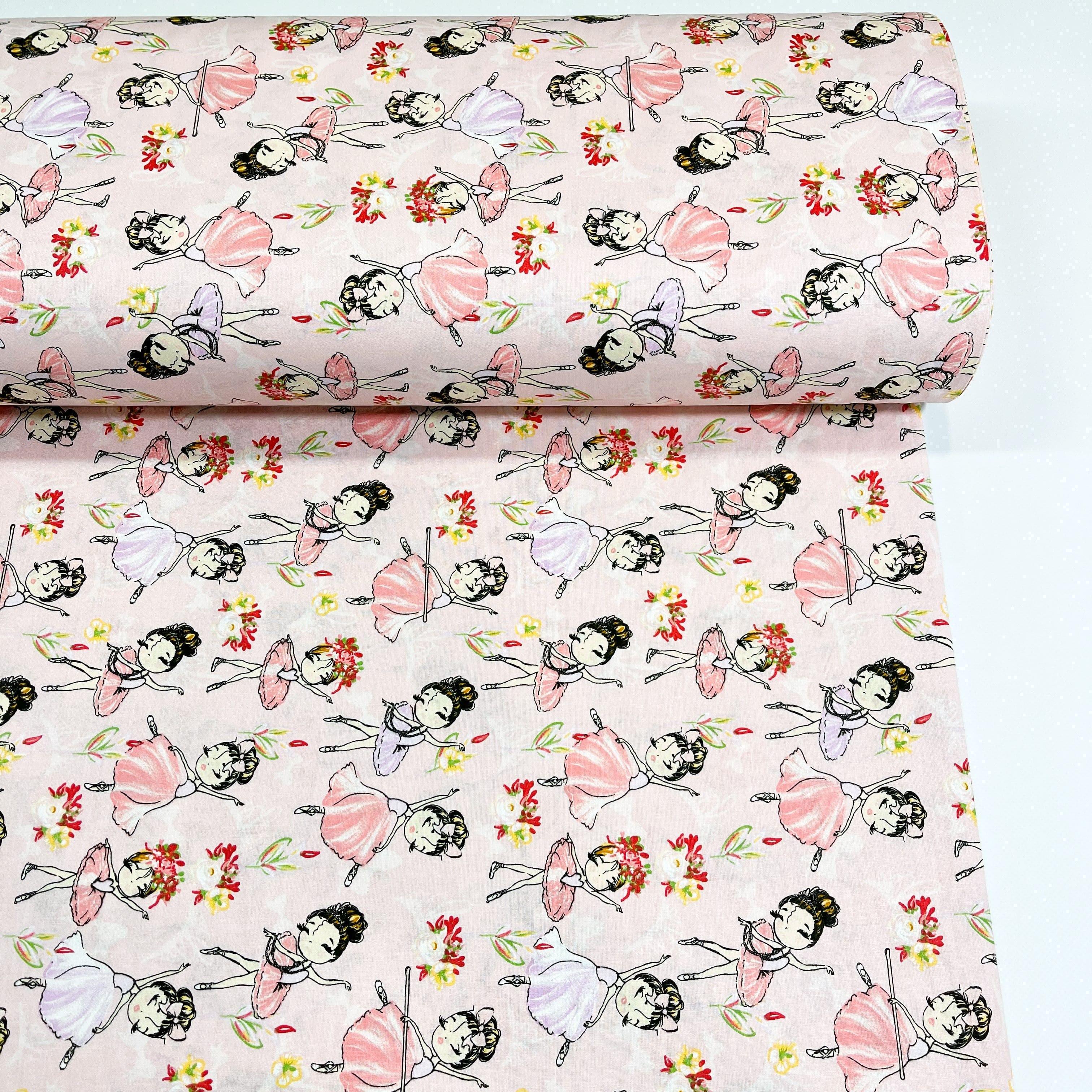 Ткань для постельного белья ранфорс балерины 240 см Розовый (12/25794/3)