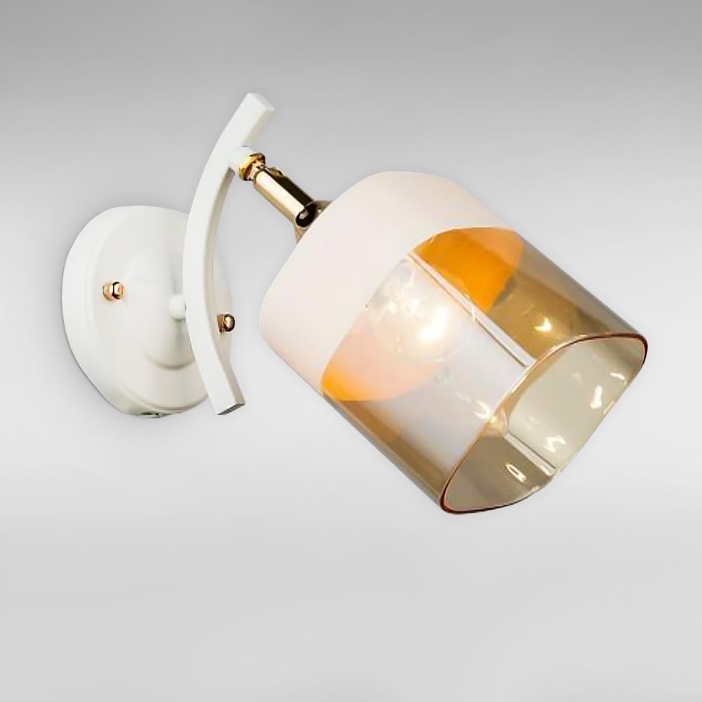 Світильник настінний Light House SR-18527/1W FG/WT 270х110х150 мм Білий/Золотий/Медовий