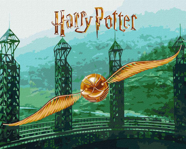 Картина по номерам Ideyka Harry Potter Золотой снитч с красками металлик extra 40х50 см (Id-KHO5225)