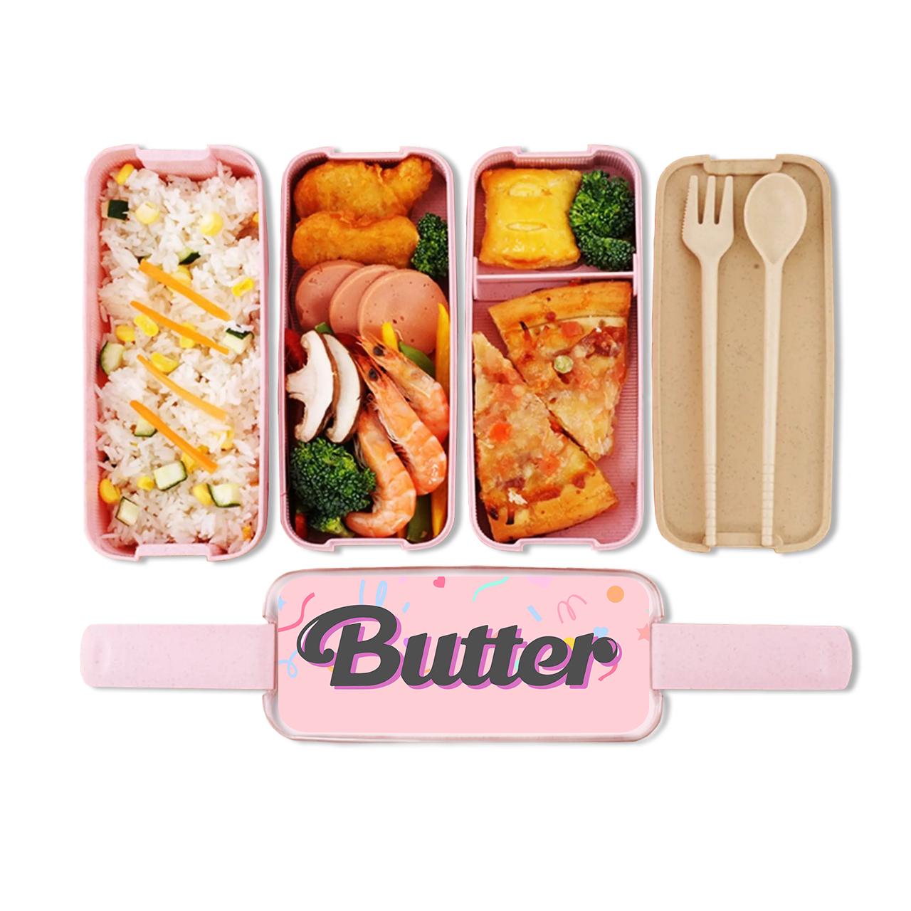 Ланч-бокс Butter BTS 900 мл с вилкой и ложкой Розовый (34713-3274-PK) - фото 3