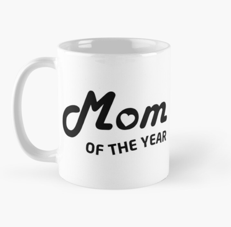 Чашка керамическая с принтом "Mom of the year" 330 мл Белый (МАМА22Ч)