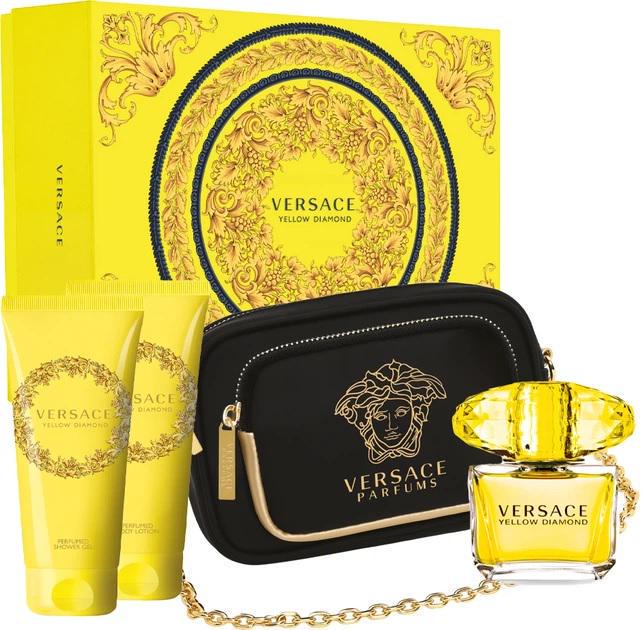 Набір Versace Yellow Diamond туалетна вода 90 мл/гель для душу 100 мл/лосьйон для тіла 100 мл /сумка (404653)