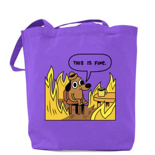 Шоппер This is fine 41х37 см Фиолетовый (16760037-15-47542)