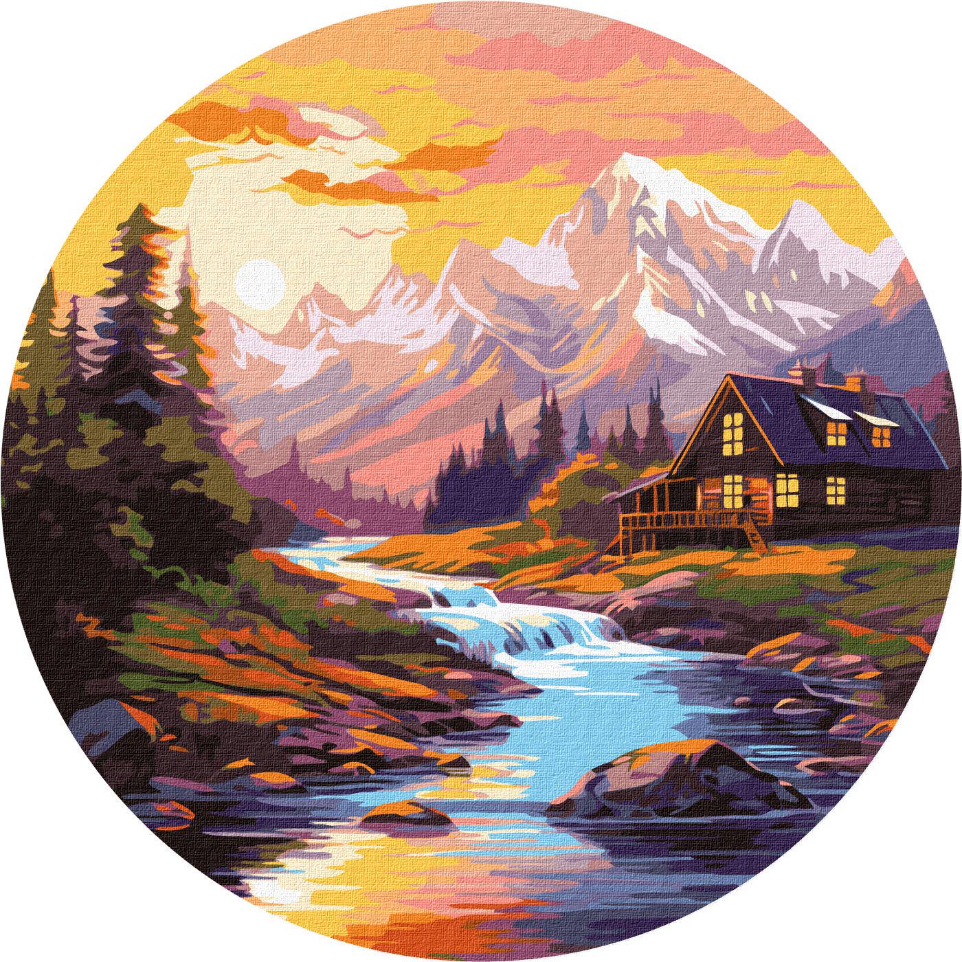 Картина по номерам Идейка Дом у реки d 39 см (KHO-R1019)