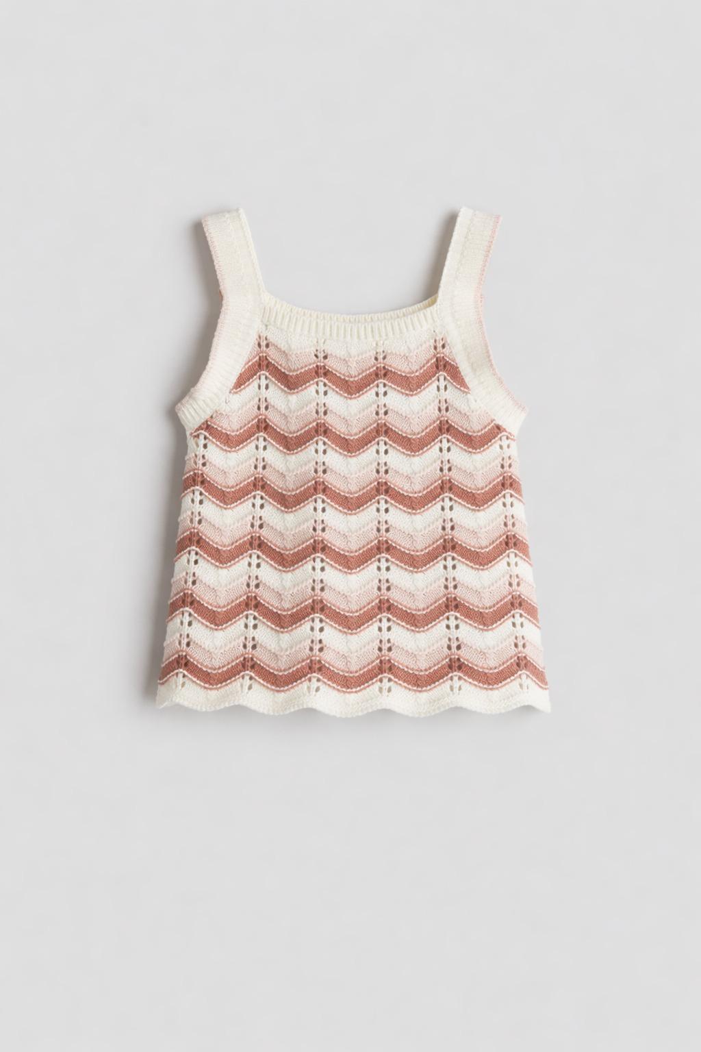 Топ H&M 1275149 80 см Бело-розовый