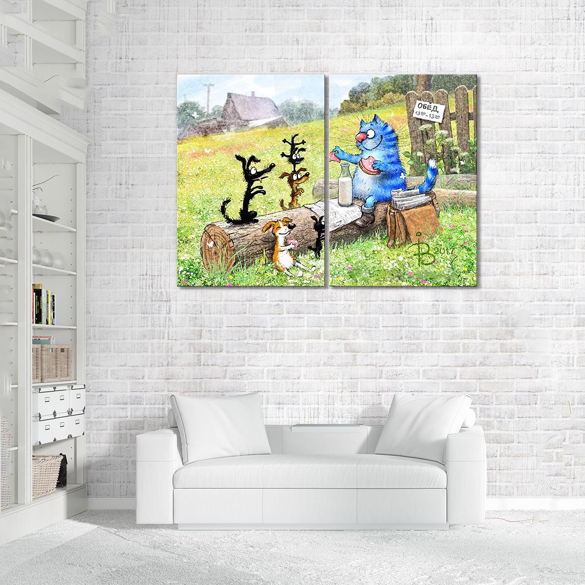 Модульная картина Обед почтальона 2 модуля 50x75 см