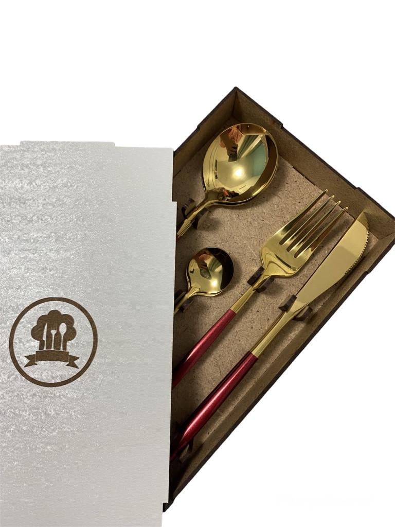 Набір столових приборів Kitchen на 2 персони Бордовий (1643373491) - фото 8 Набір столових приборів Kitchen на 2 персони Бордовий (1643373491) - фото 8