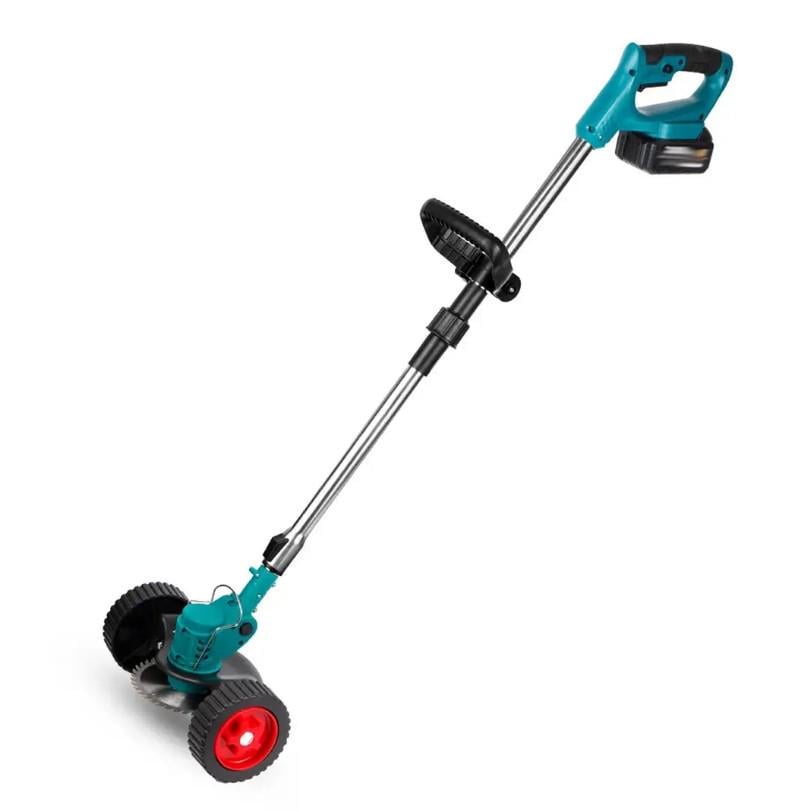 Триммер садовый 48V 2 акуумулятора 3 вида насадок и колеса (159)