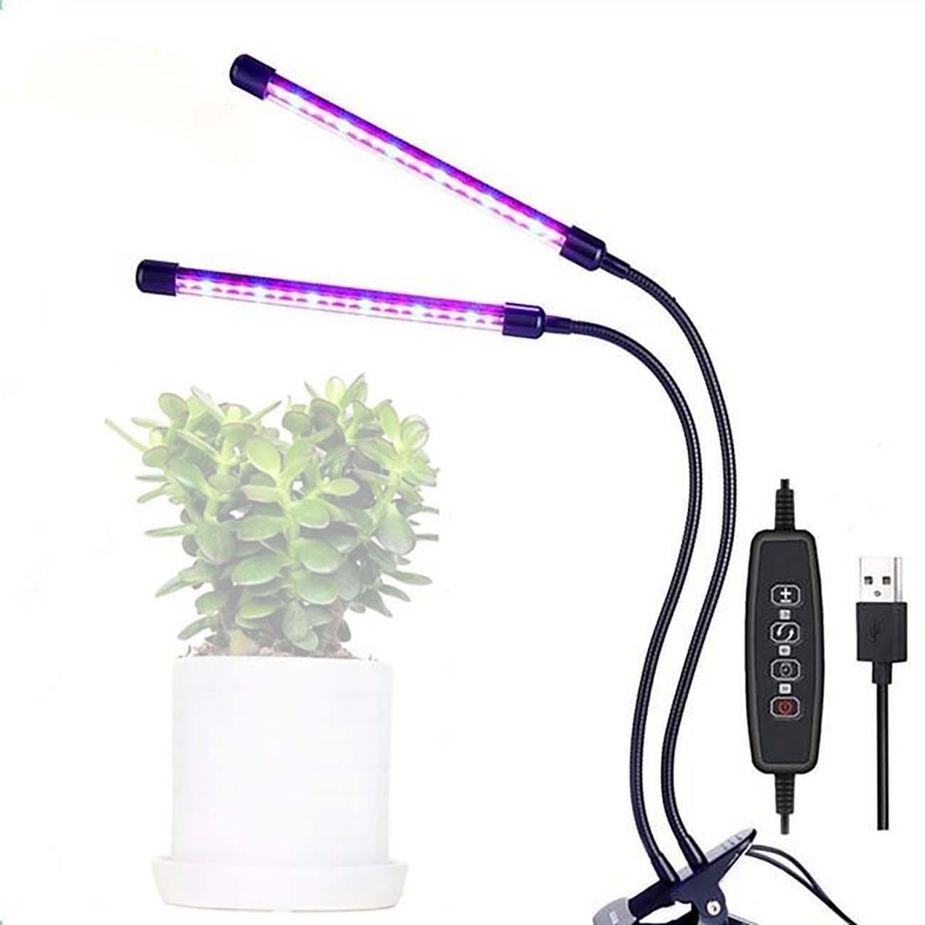 Ультрафиолетовая лампа для растений 2 лампы 20W USB таймер с креплением прищепка и пультом - фото 5 Ультрафиолетовая лампа для растений 2 лампы 20W USB таймер с креплением прищепка и пультом - фото 5