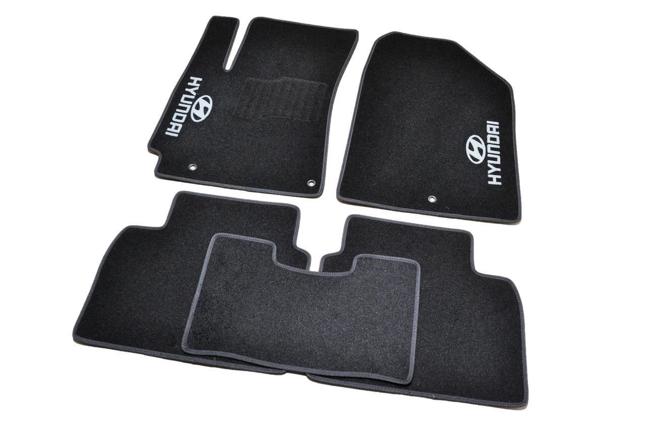 Килимки автомобільні ворсові в салон для Hyundai Elantra 2016-т. ч. 5 шт. Чорний (BLCCR8219)