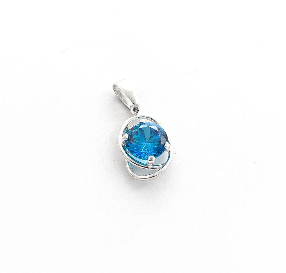 Кулон серебряный Maxi Silver 7975 с фианитом Голубой (87975)