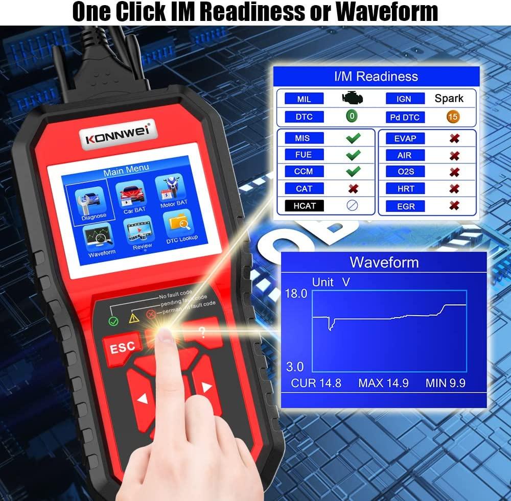 Автосканер KONNWEI KW-870 профессиональный OBD2 CAN с тестером АКБ 6 В-12 В - фото 6