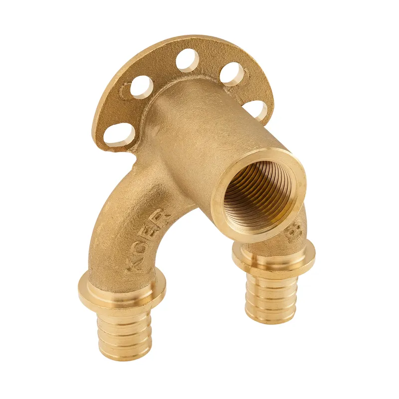 Угловой настенный проходной Koer KA.LW16-06F-16 натяжная гильза 16 мм x 1/2"F x 16 мм 2,2 мм латунный (OL-KR4882)