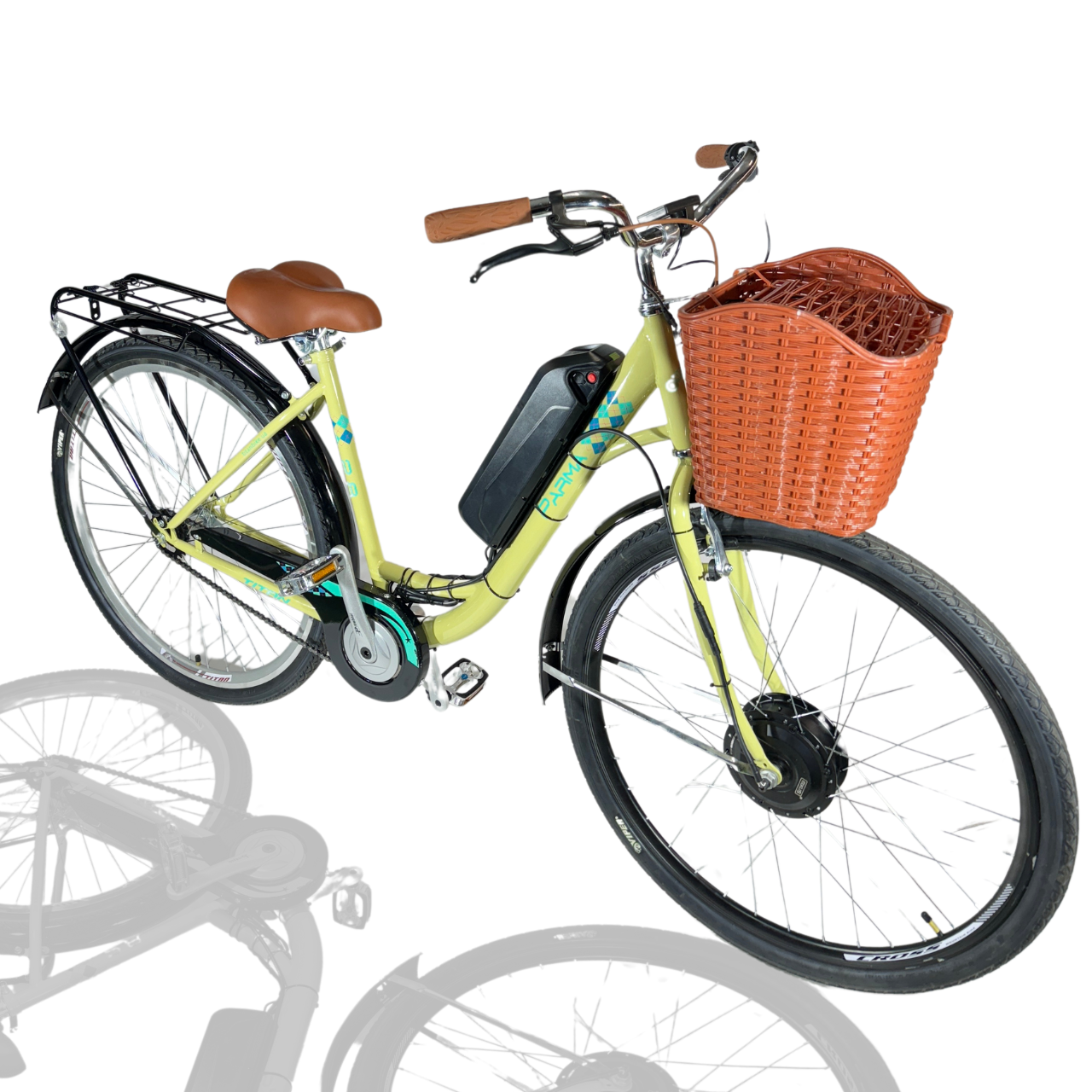 Велосипед з Е-комплектом 28" Parma 2025 48 В 500 Вт 10,5 Ah/18" до 40 км/зріст 170-185 см/дисплей LSD-3 Кремовий