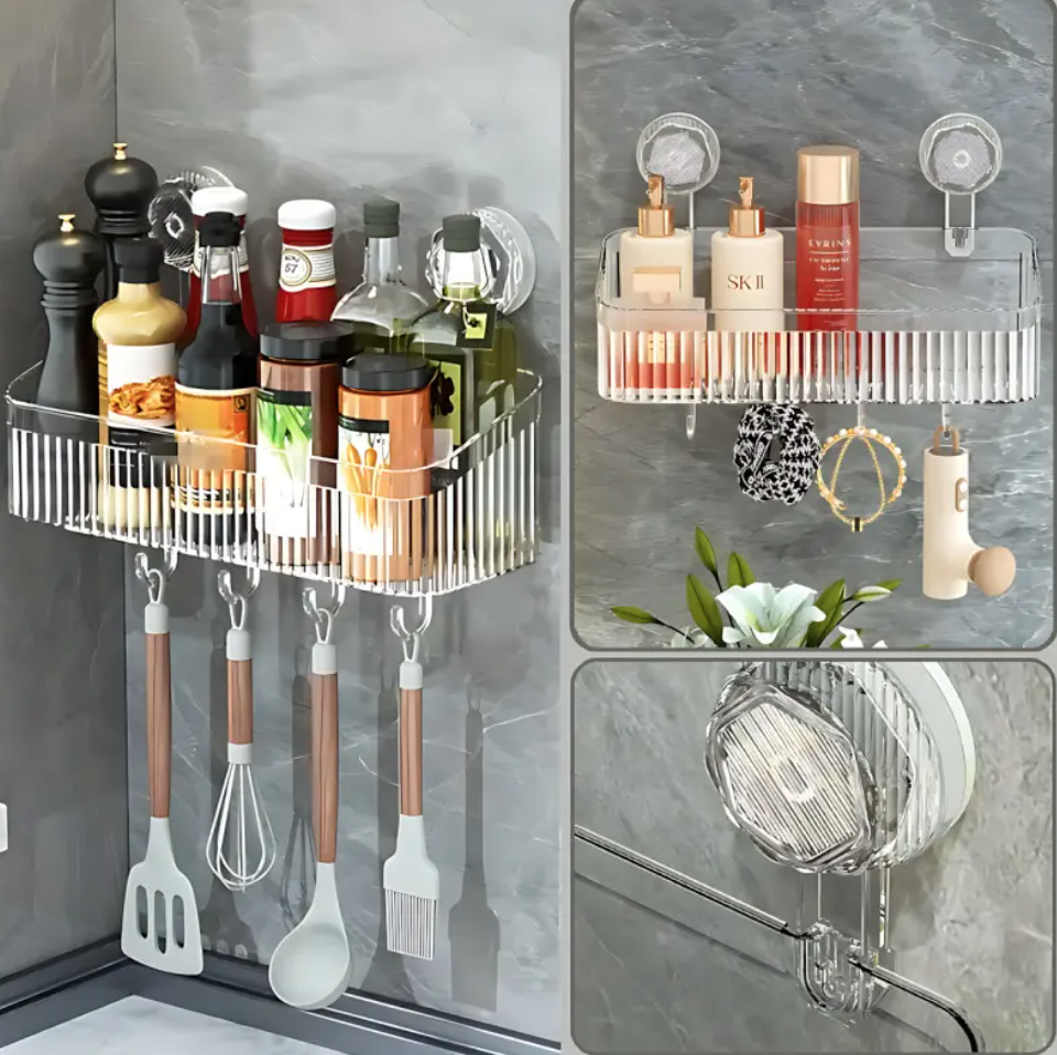 Полиця органайзер для ванної 30х10х9,5 см Прозорий (AND LY-929) - фото 4 Полиця органайзер для ванної 30х10х9,5 см Прозорий (AND LY-929) - фото 4