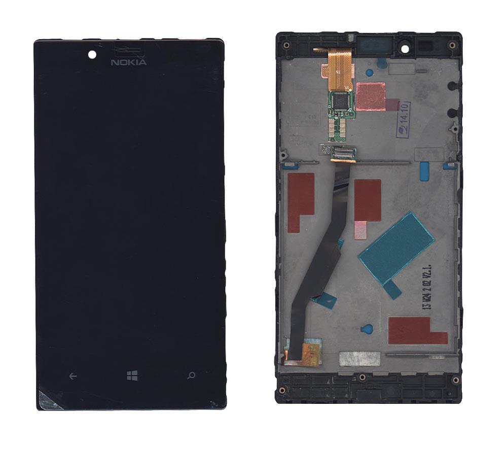 Матрица с тачскрином для телефона Nokia Lumia 720 с рамкой Черный