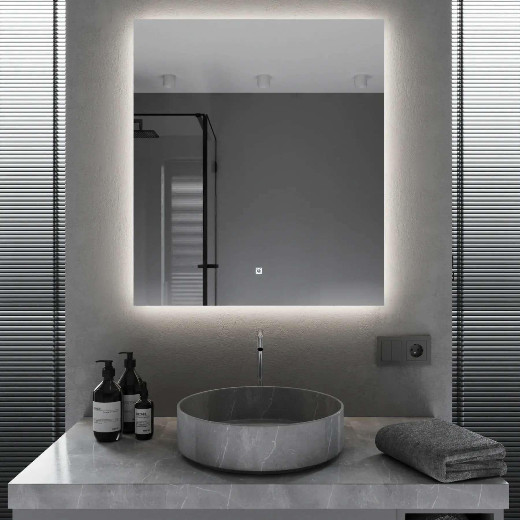 Зеркало для ванной комнаты Mironiks прямоугольное с фоновой LED-подсветкой 1200x800 мм (FR-MRKS-308965)