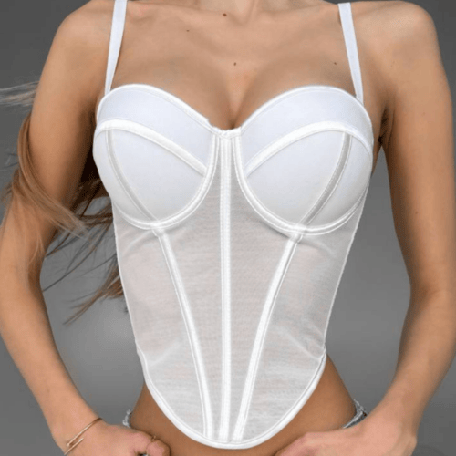Корсет/топ-бюстье женский с брителями M Белый (28222965)
