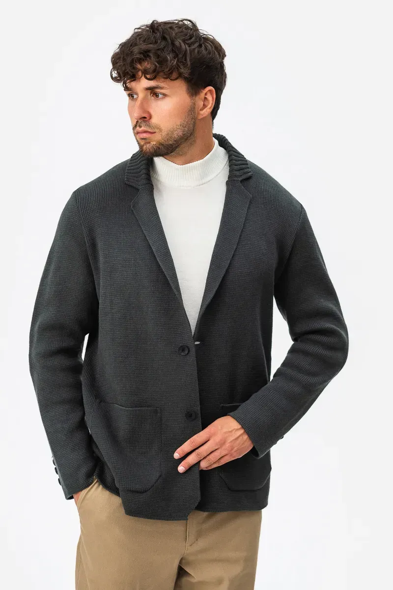 Пиджак трикотажный SVTR р. 48 Темно-серый (393) - фото 3 Пиджак трикотажный SVTR р. 48 Темно-серый (393) - фото 3